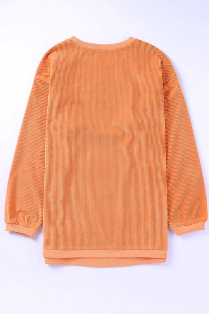 Howdy Pumpkin Halloween Graphic Corded Sweatshirt | Orange