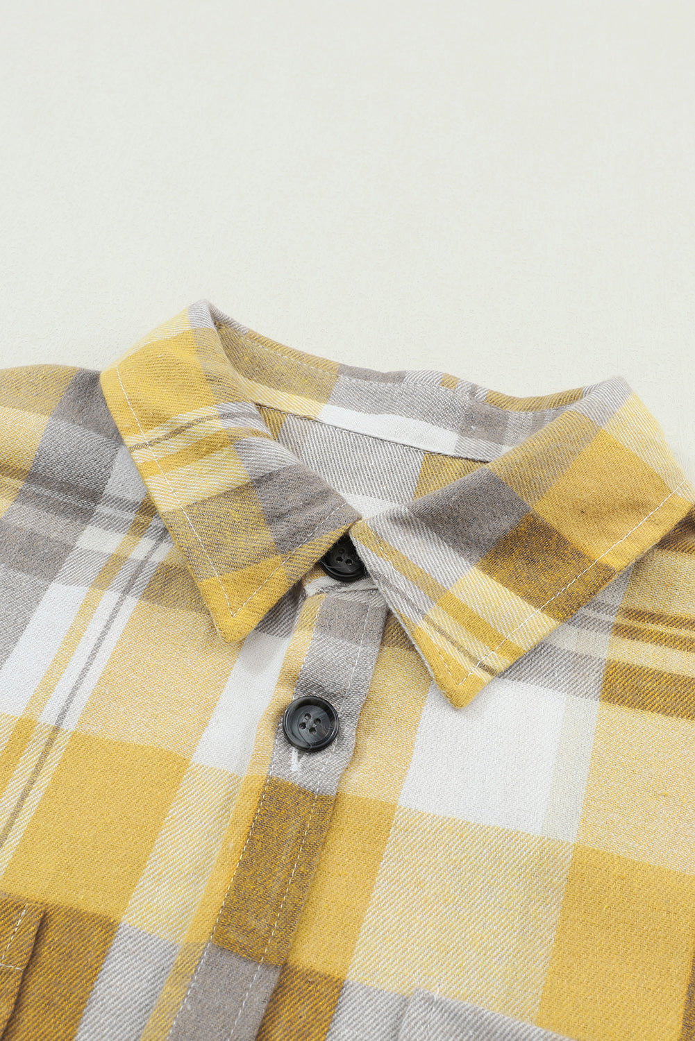 Plaid Button Up Patch Pocket Shirt | Yellow