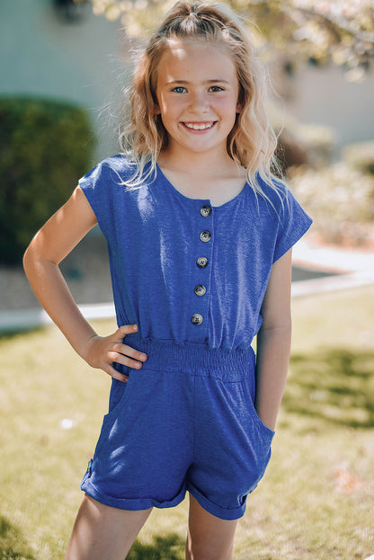 Little Girls Cassie Romper | Sky Blue