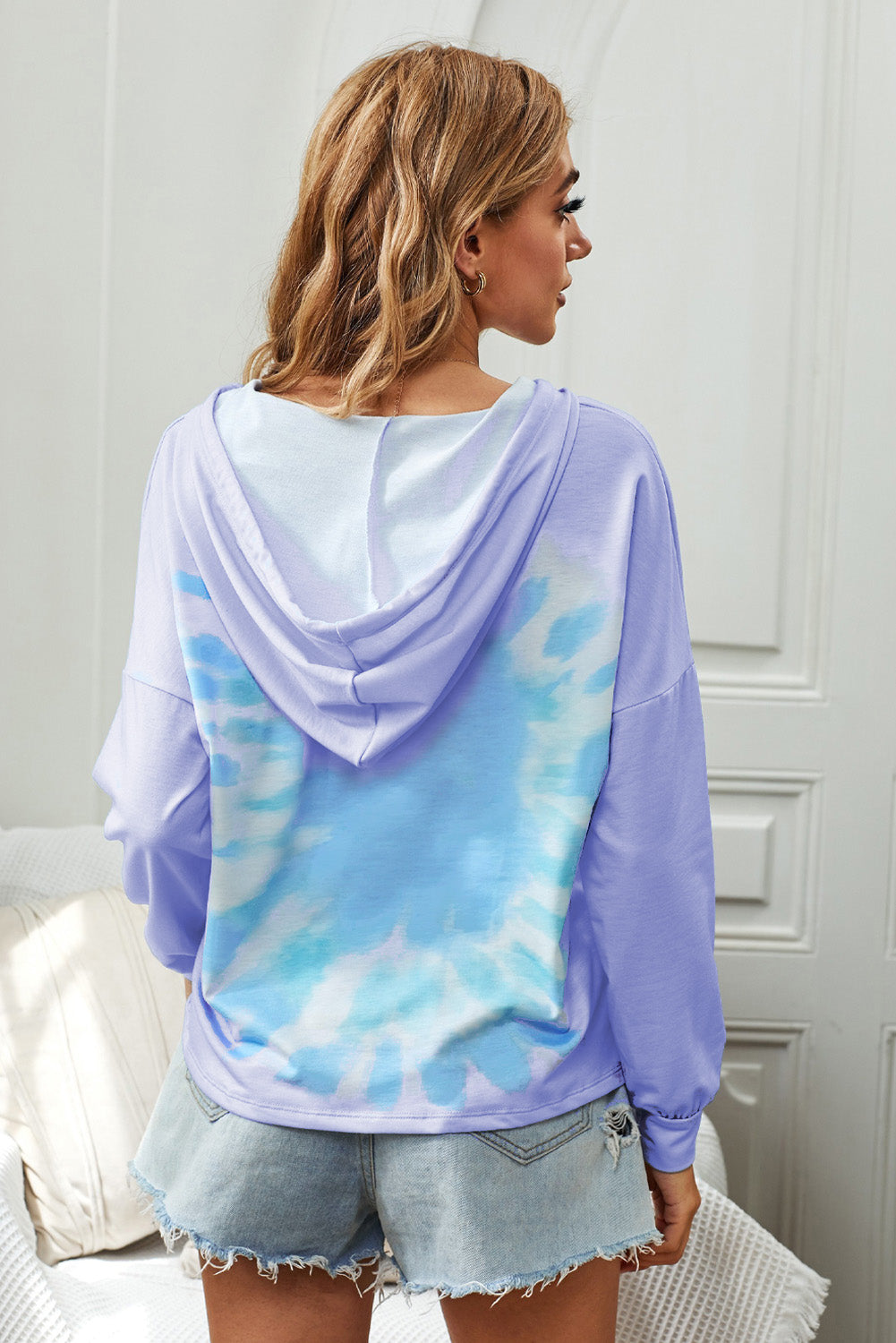 Colourblock The Sun Cotton Blend Tie Dye Hoodie | Purple