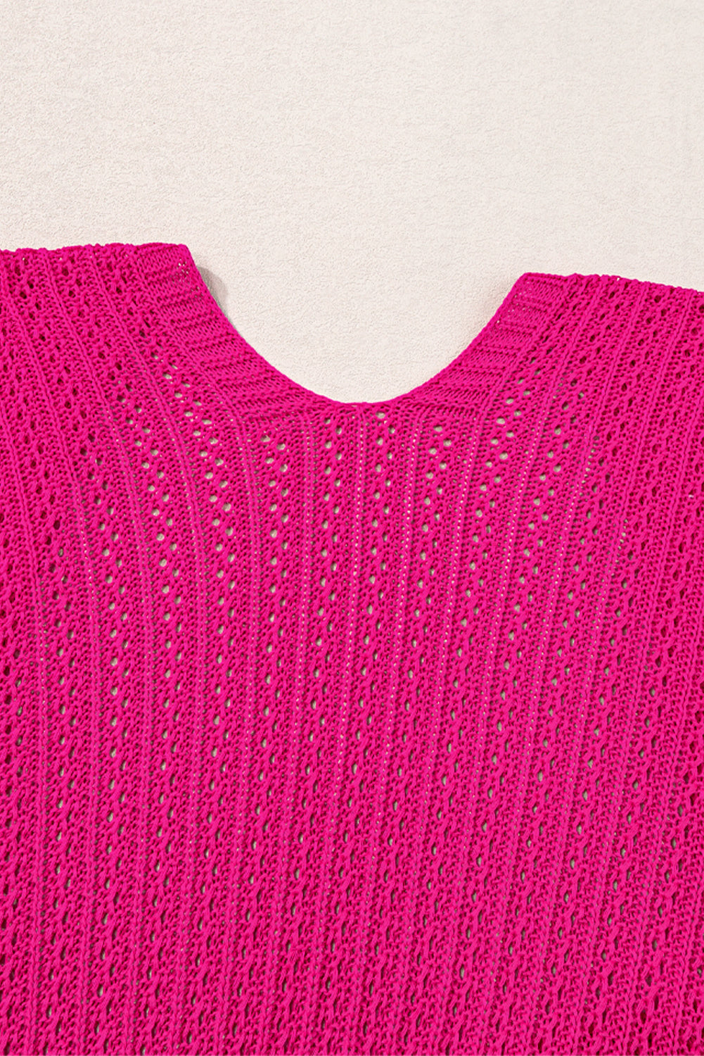 Hollow-Out Bracelet Sleeve Knit Cardigan | Rose