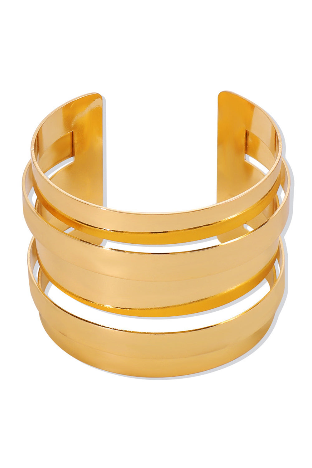 Minimalist Multi Layered Opening Alloy Bangle | Gold