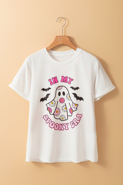 In My Spooky Era Halloween Ghost Graphic Tee | White