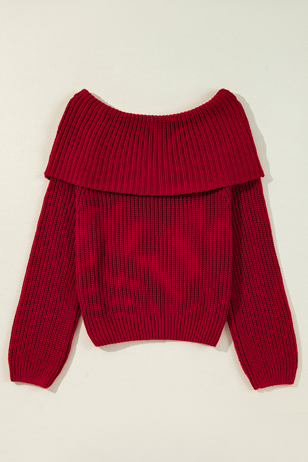 Off-The-Shoulder Knit Sweater | Racing Red