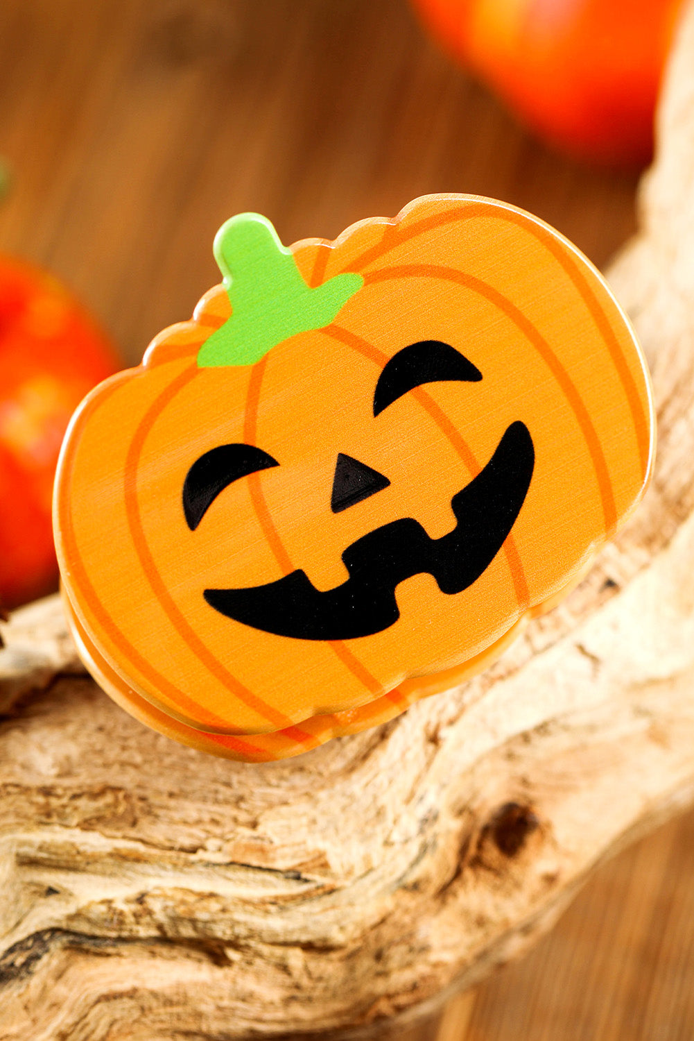 Halloween Pumpkin Face Hair Claw | Orange