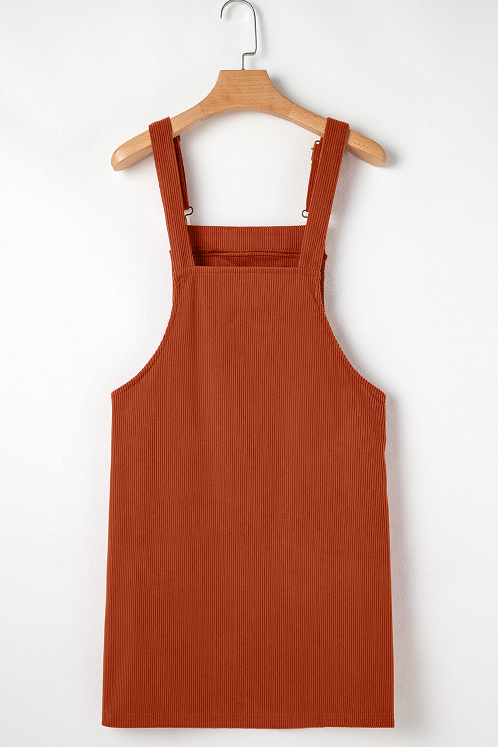 Solid Front Pockets Sleeveless Corduroy Overall Dress | Cinnamon