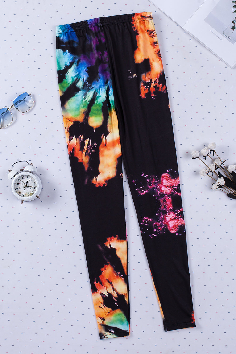 Tie Dye Hollow Out Fitness Activewear Leggings | Multicolour