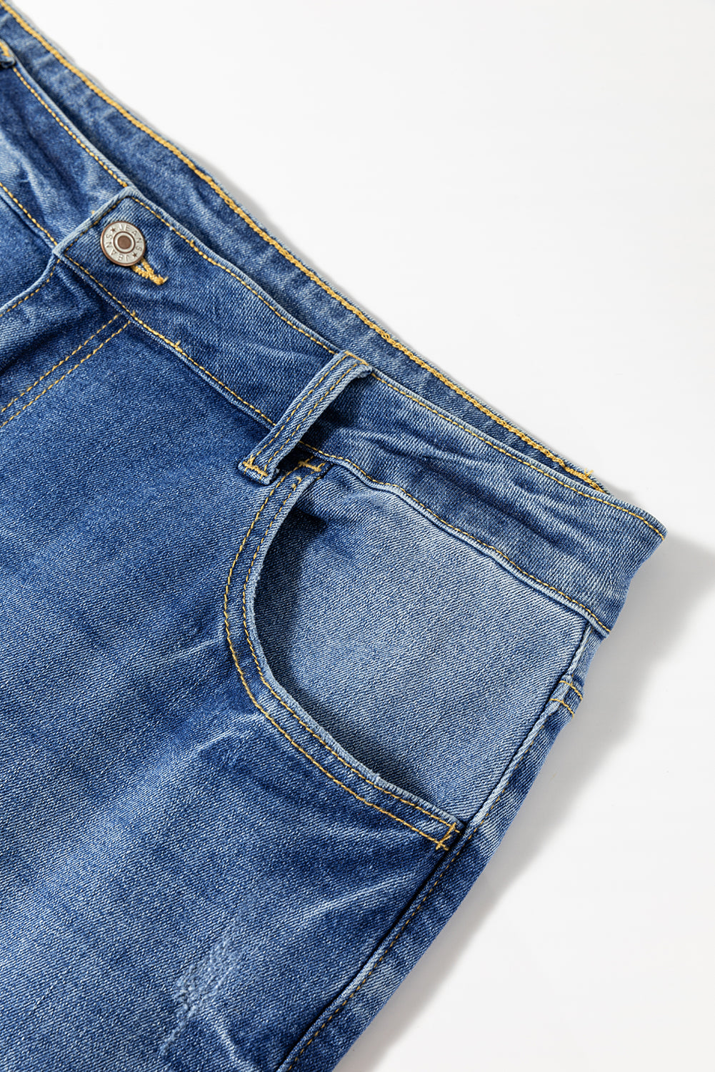 Medium Wash Ripped Edge Flared Plus Size Jeans | Ashleigh Blue