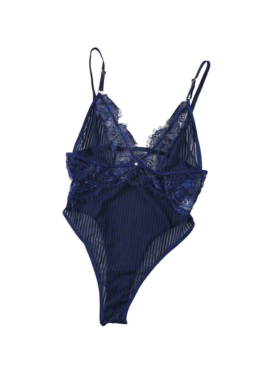 Striped Mesh Teddy Lingerie | Blue