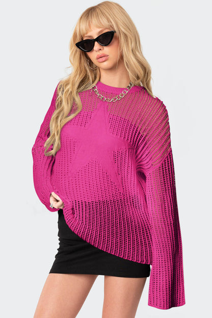 Seeing Stars Oversized Sweater | Rose