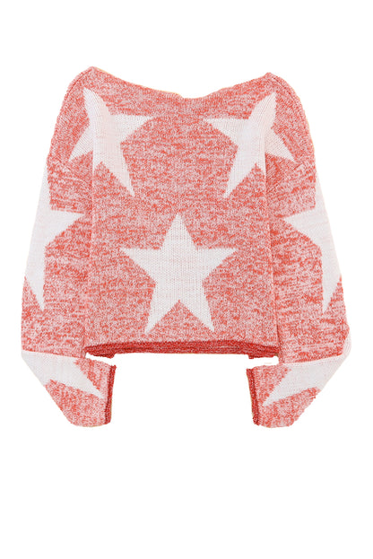 Big Star Spangled Casual Knit Sweater | Red