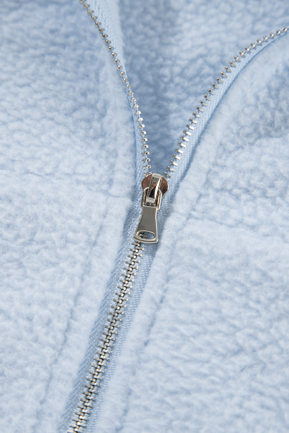 Cropped Sherpa Zip Up Hoodie | Beau Blue