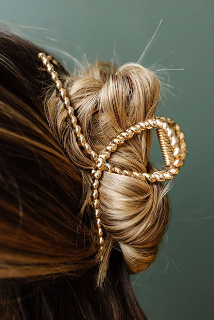 Gold Twist Large Alloy Hair Clip