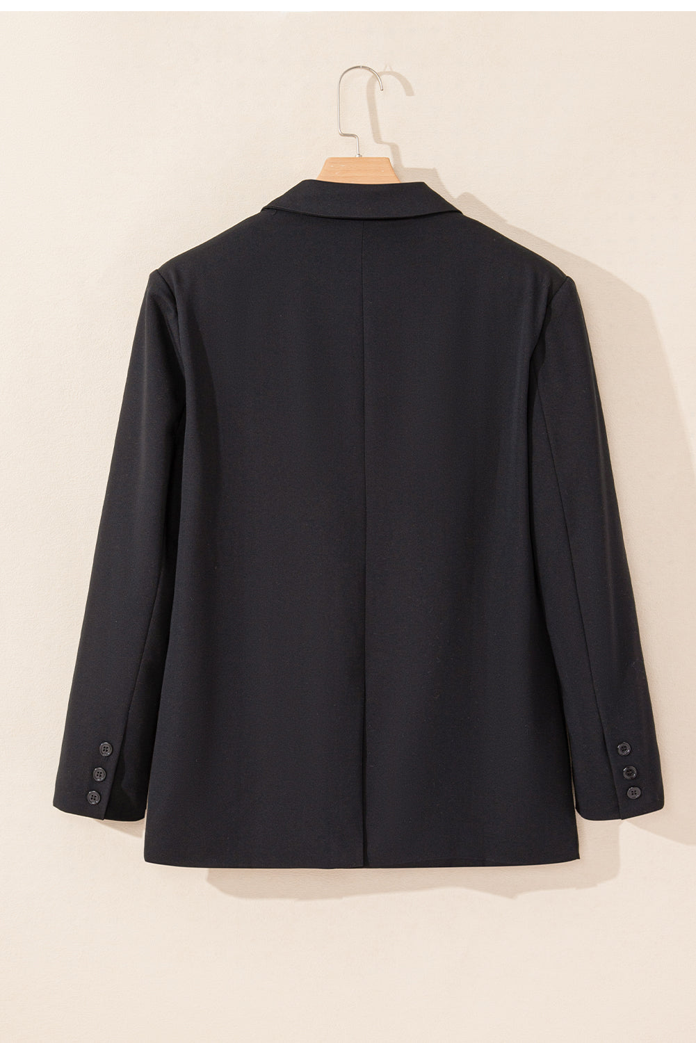 Lapel Flap Pocket Buttoned Blazer | Black