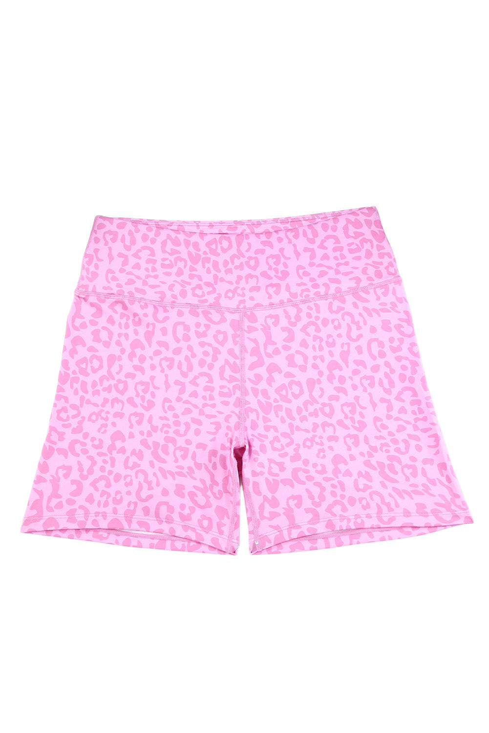 Leopard Print Elastic Cycling Shorts | Pink