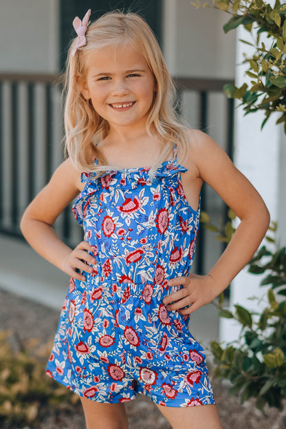 Girls' Sleeveless Romper | Blue