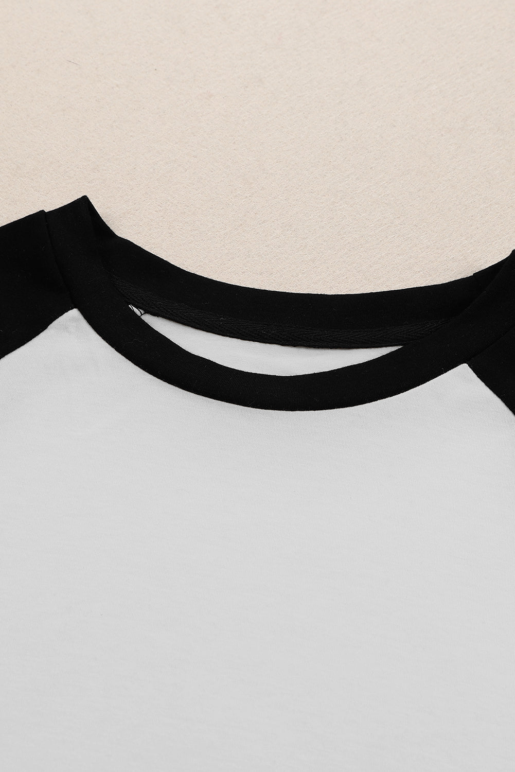 Colour Block Raglan Sleeve Pullover Top | Black