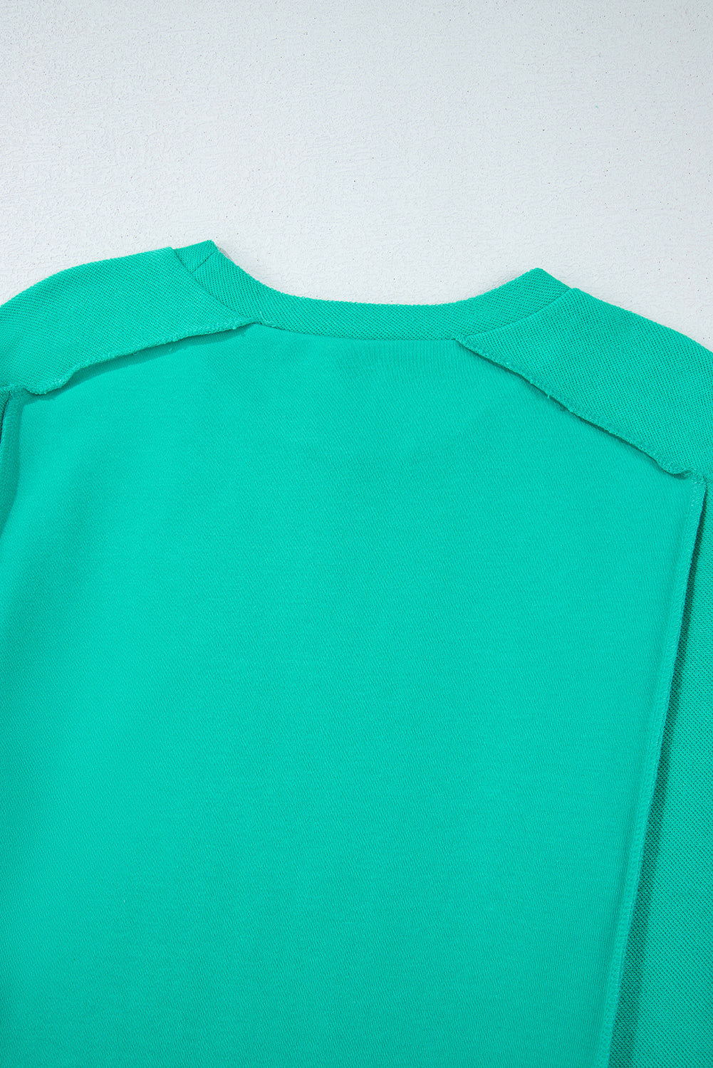 Splicing Round Neck Pullover Sweatshirt | Mint Green