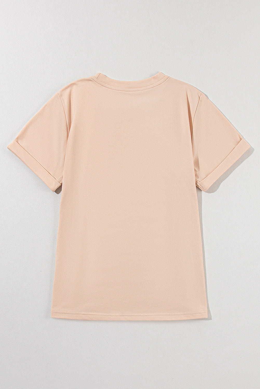 Casual Plain Crew Neck Tee | Khaki