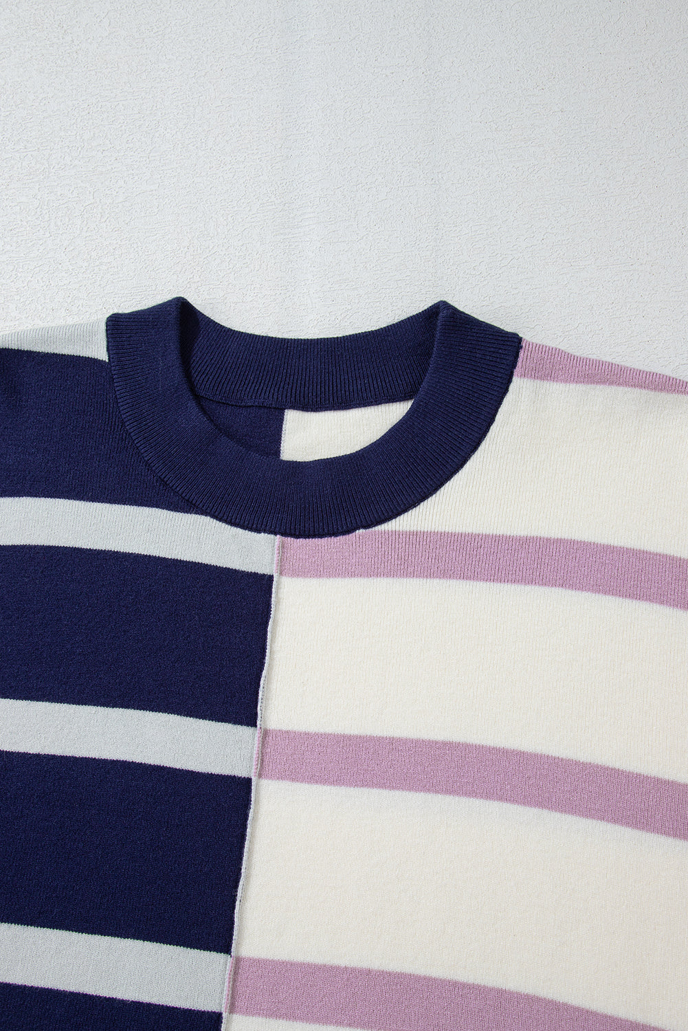 Colourblock Oversized Sweater | Blue Stripe