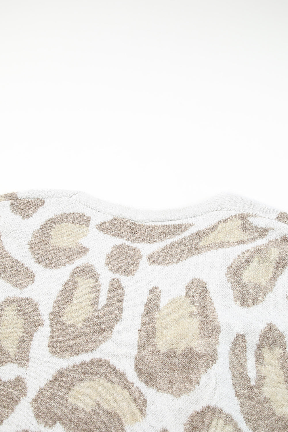 Plus Size Leopard Pattern Cardigan | Beige