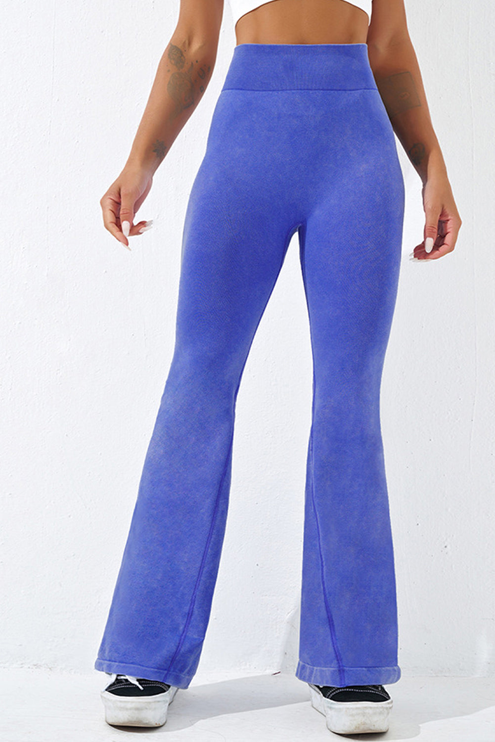 High Waist Butt Lift Yoga Flared Leggings | Dark Blue