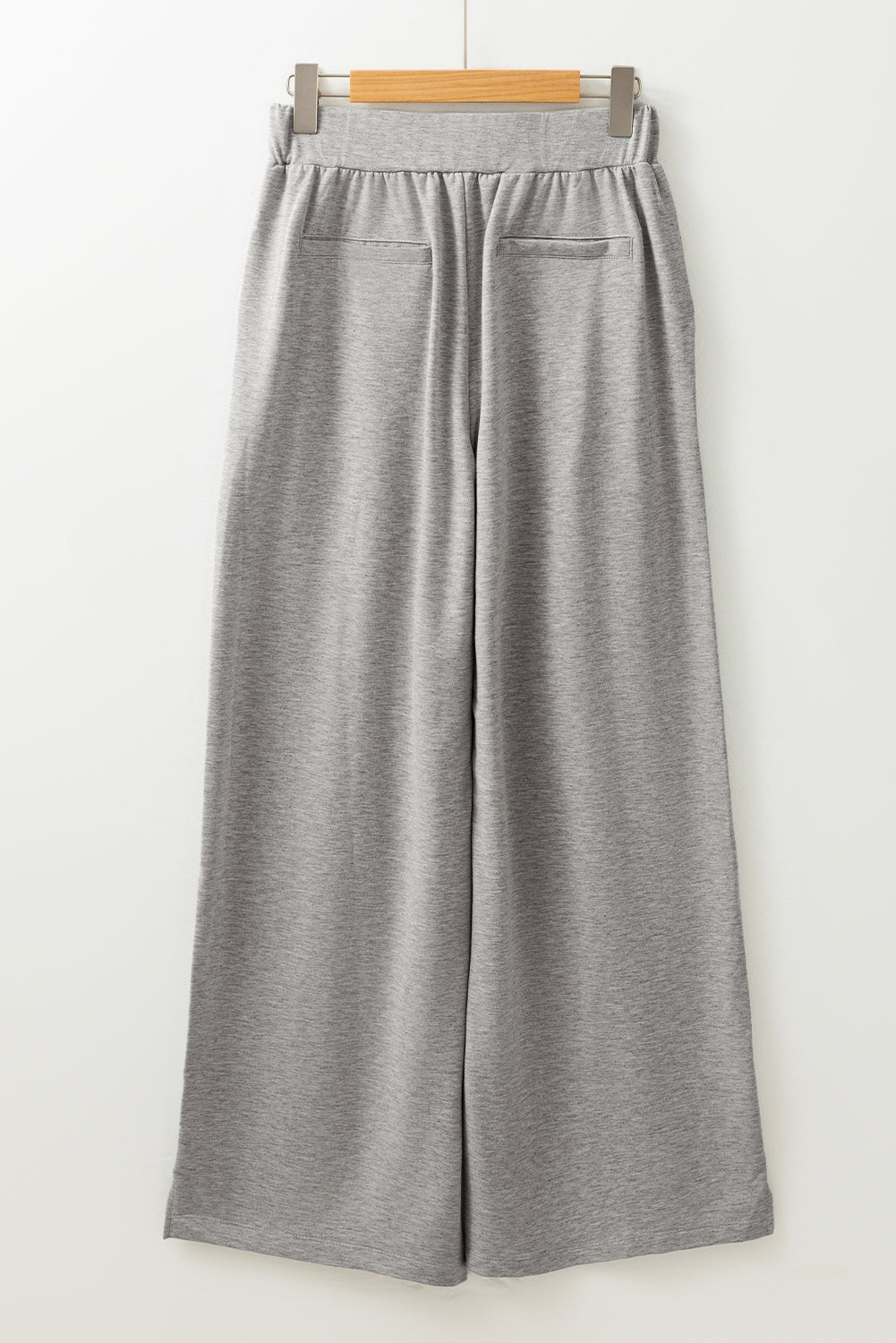 Central Seam Wide Leg High Waist Knit Casual Pants | Medium Grey