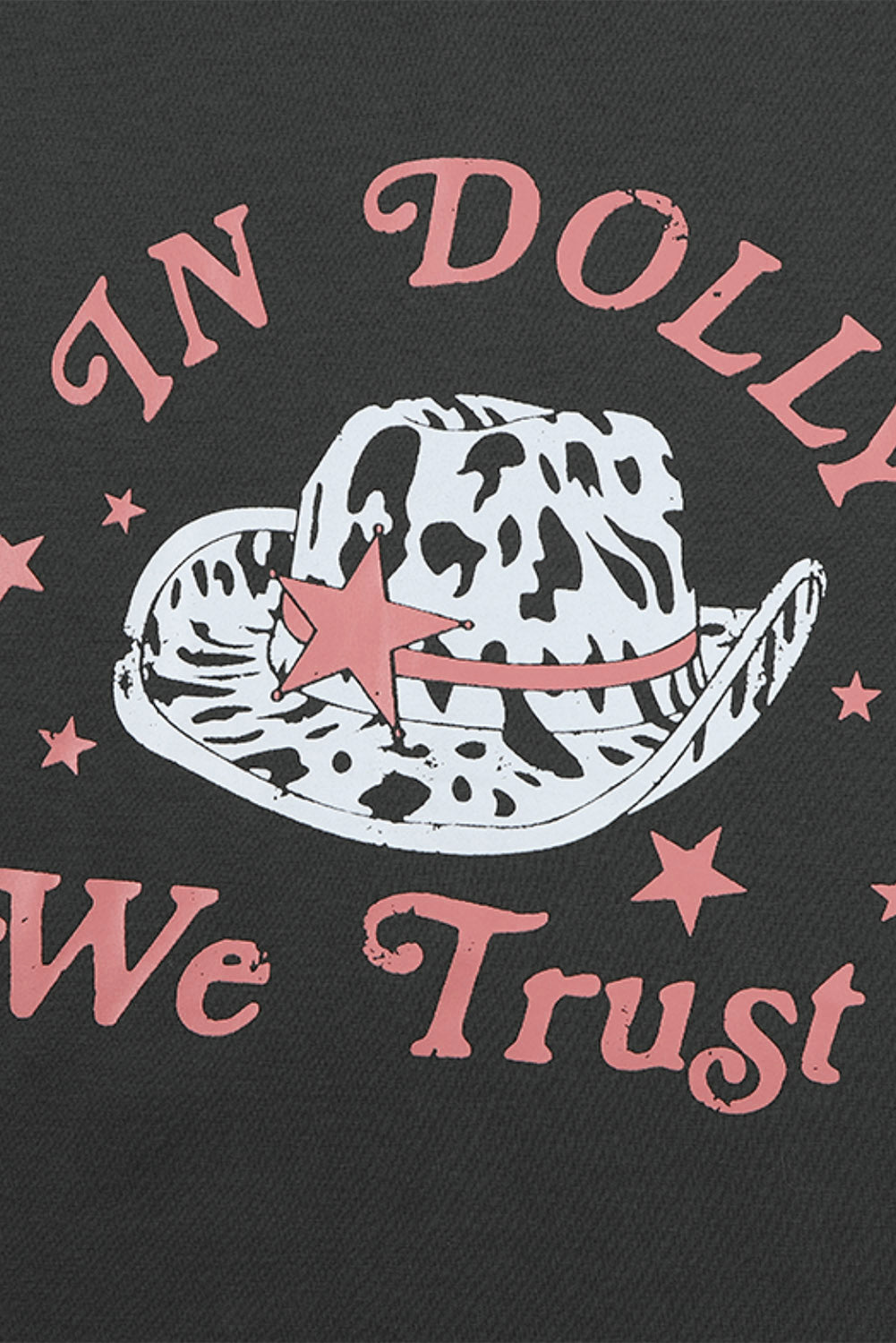 We Trust In Dolly Western Fashion Graphic Tee | Gray