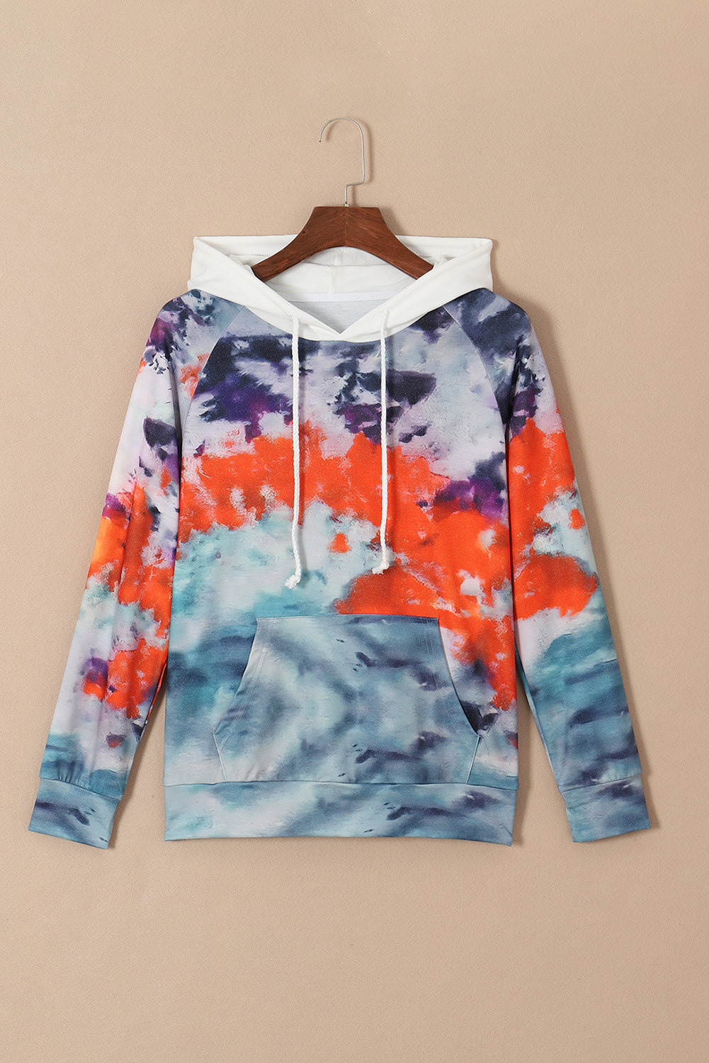 Tie Dye Drawstring Kangaroo Pocket Hoodie | Multicolour