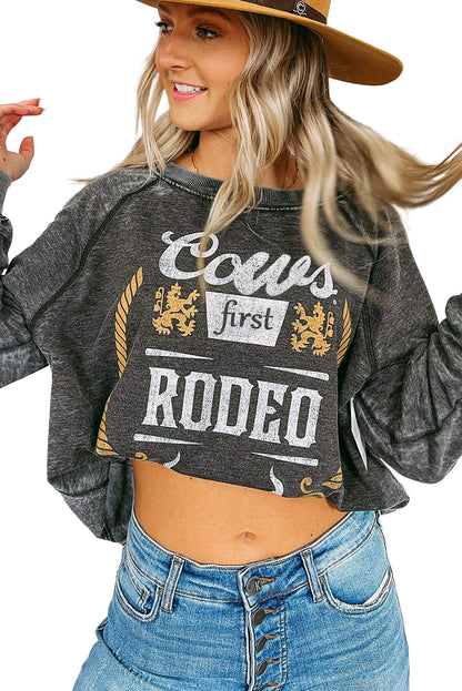 Coors Banquet Rodeo Graphic Mineral Washed Sweatshirt | Gray