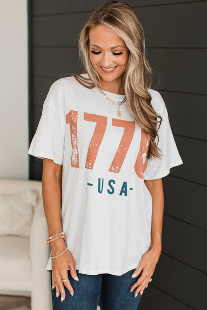 1776 USA Vintage Graphic T Shirt | White