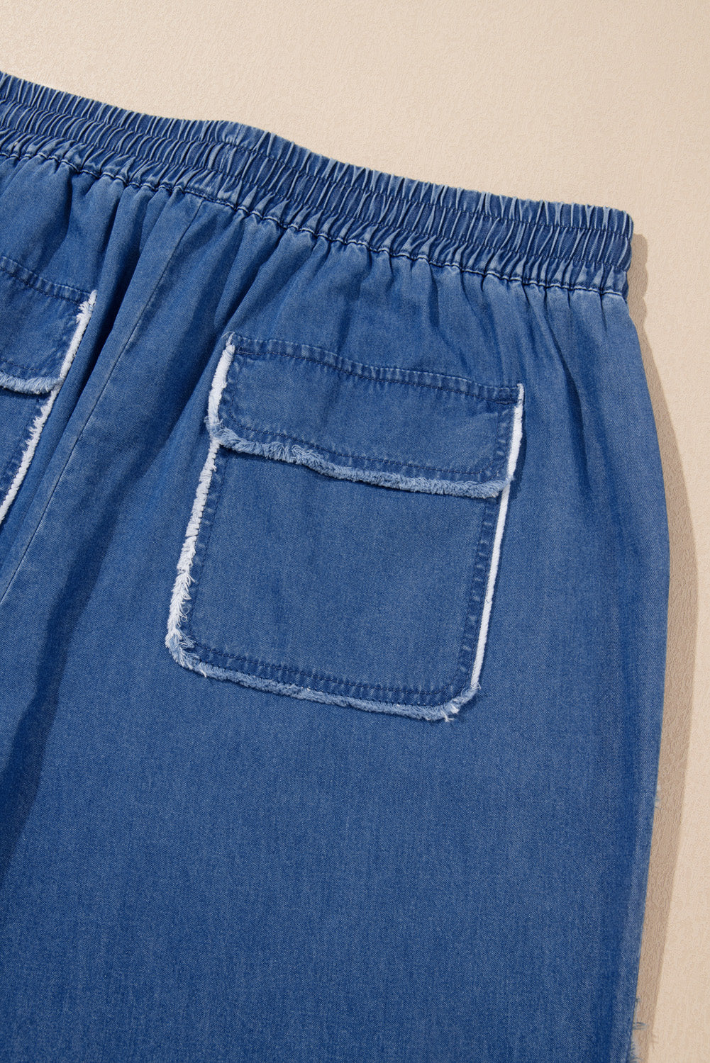 Washed Denim Chambray Loose Plus Size Pants | Sail Blue