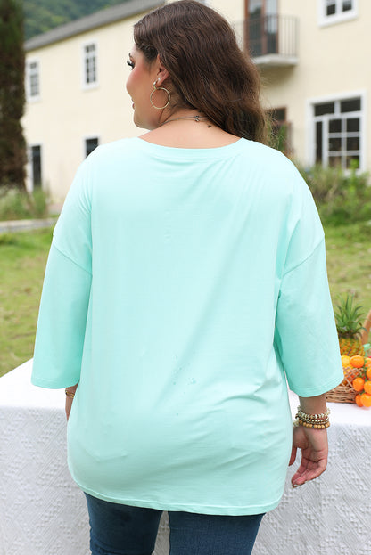 Colourblock Star Patch Plus Size Tunic | Moonlight Jade