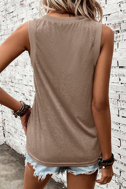 Ribbed V Neck Tank | Simply Taupe