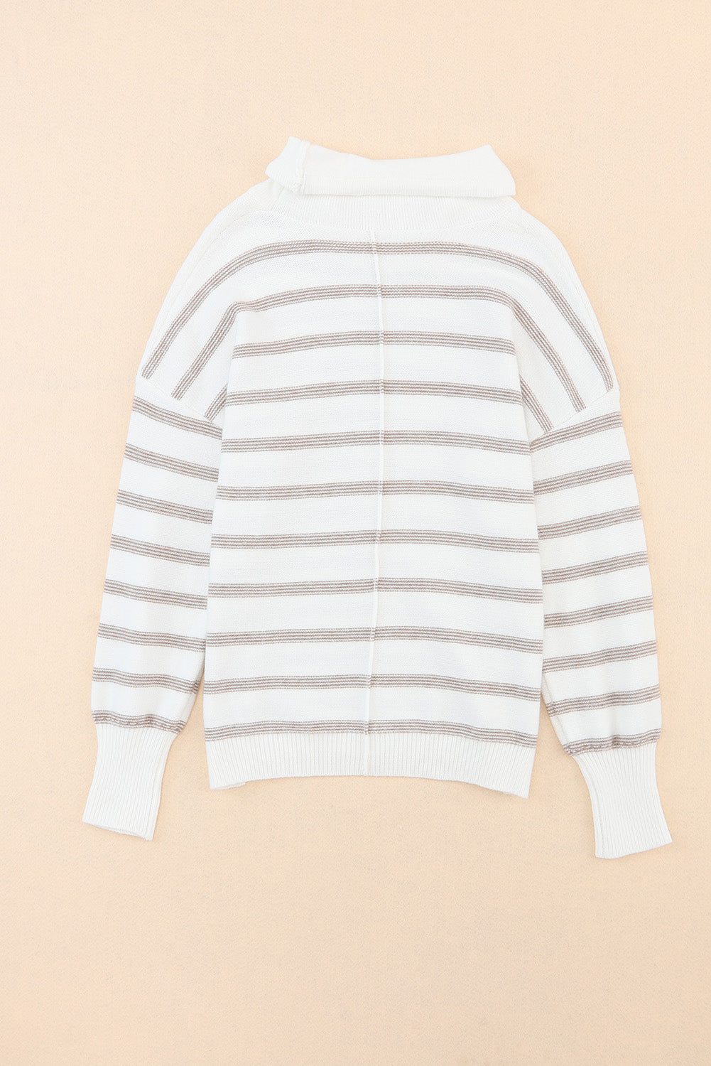 Cowl Neck d Print Drop Shoulder Sweater | Stripe