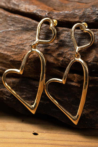 Gold Irregular Heart Shapes Alloy Stud Earrings