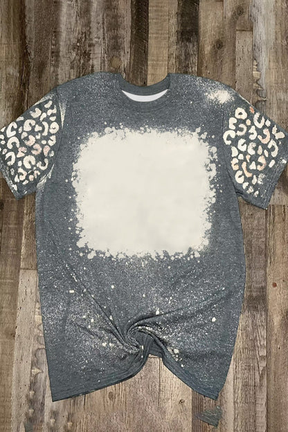 Bleached Leopard Short Sleeve T-Shirt | Gray