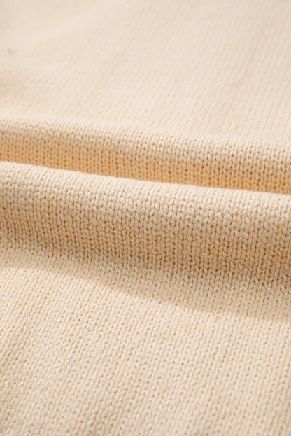 Open Knit Drop Shoulder Sweater Cardigan | Beige