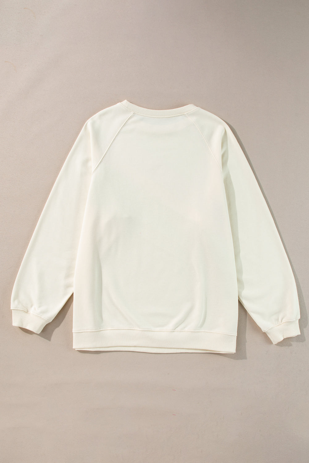 White Rainbow Raglan Sleeve Crew Neck Plus Size Sweatshirt | white