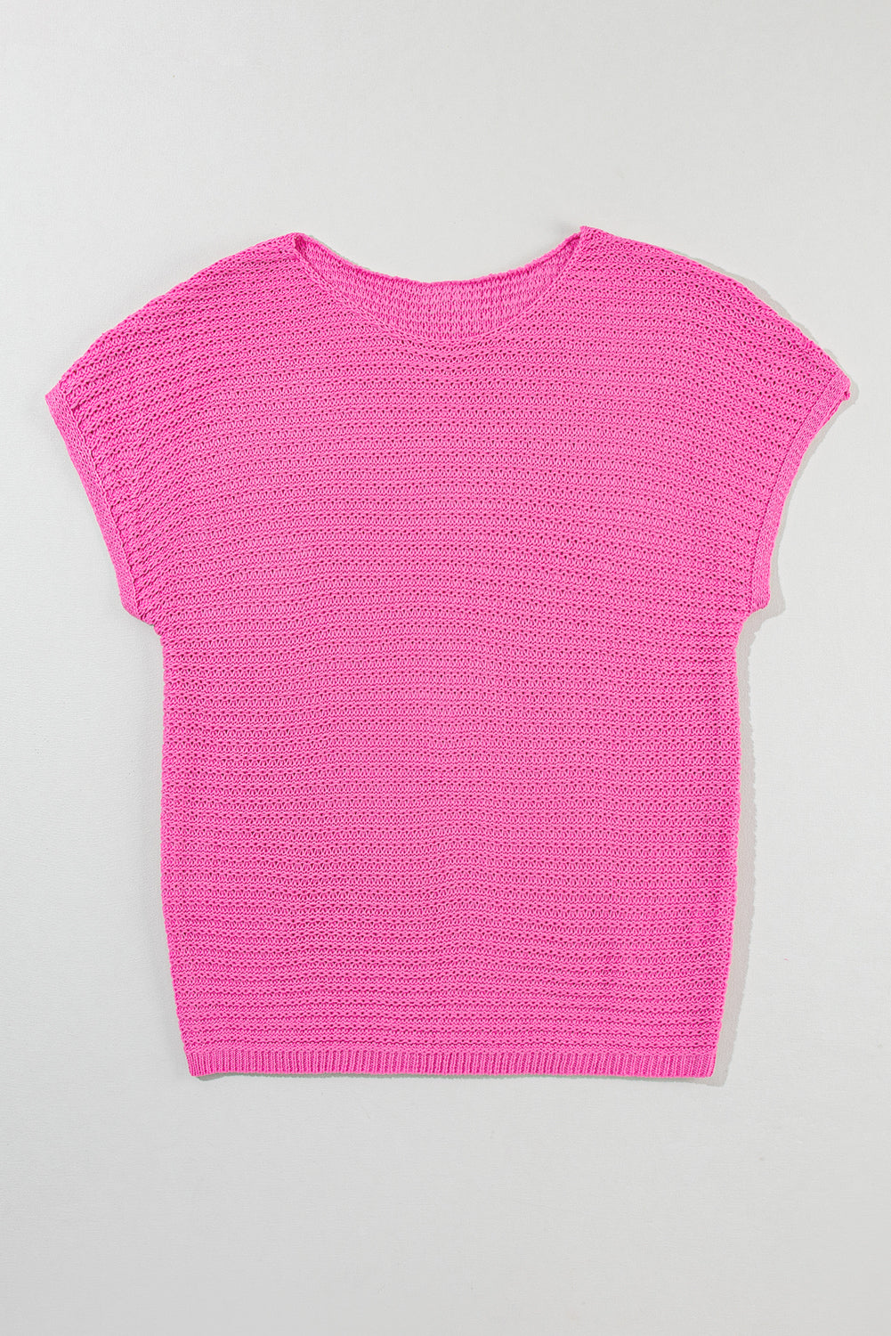 Solid Loose Knit Short Dolman Sleeve Sweater | Pink