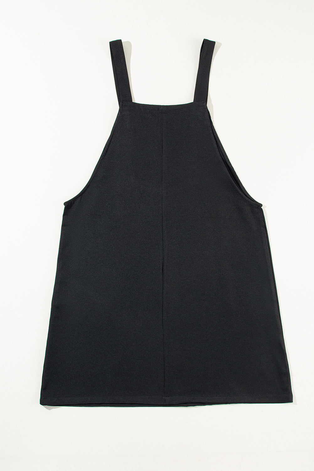 Solid Buttoned Straps Plus Size Overall Dress | Black