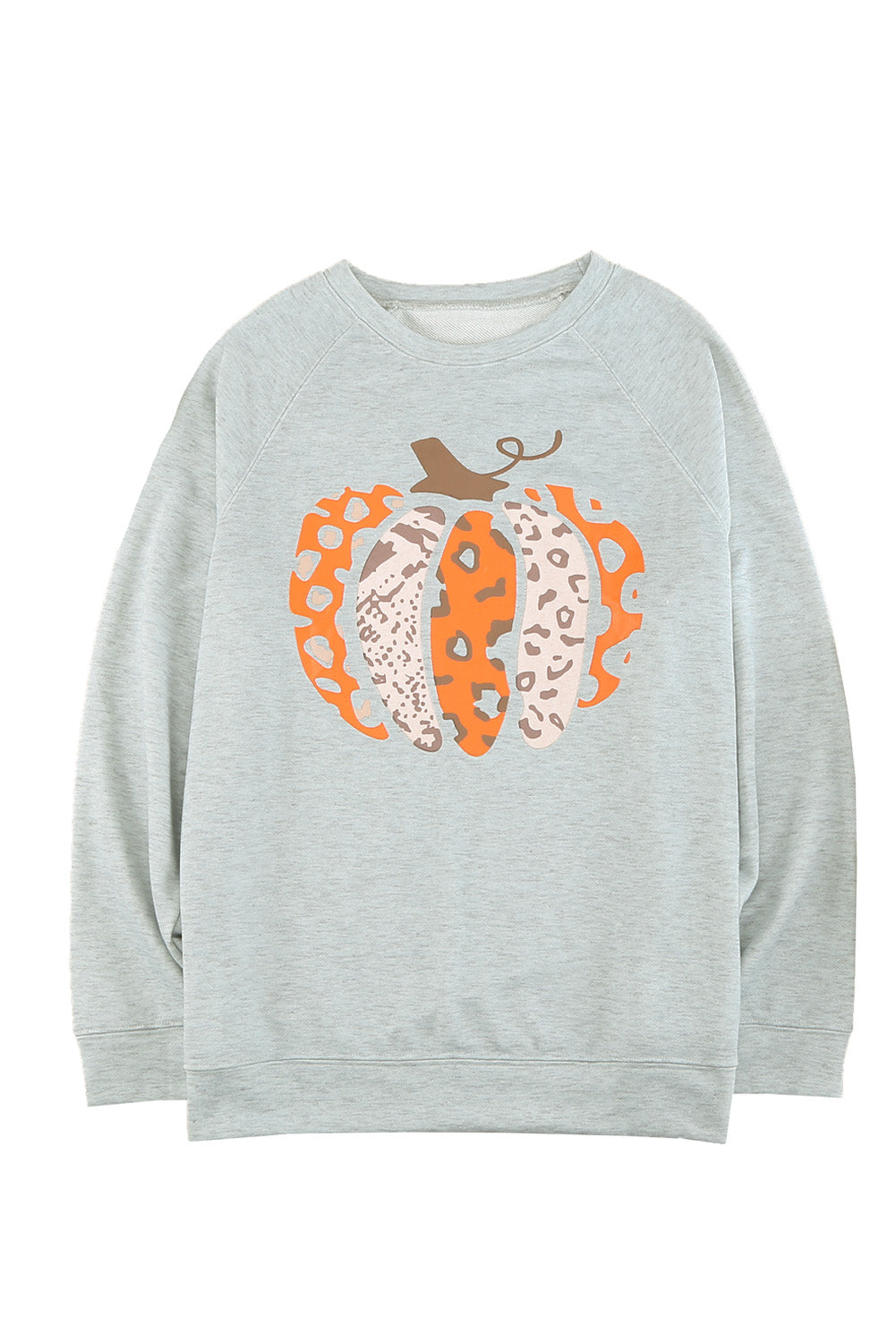 Halloween Pumpkin Leopard Print Plus Size Sweatshirt | Gray