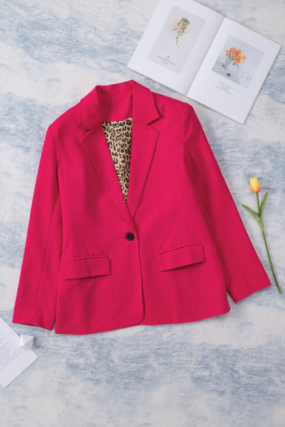 Leopard Lined Blazer | Rose