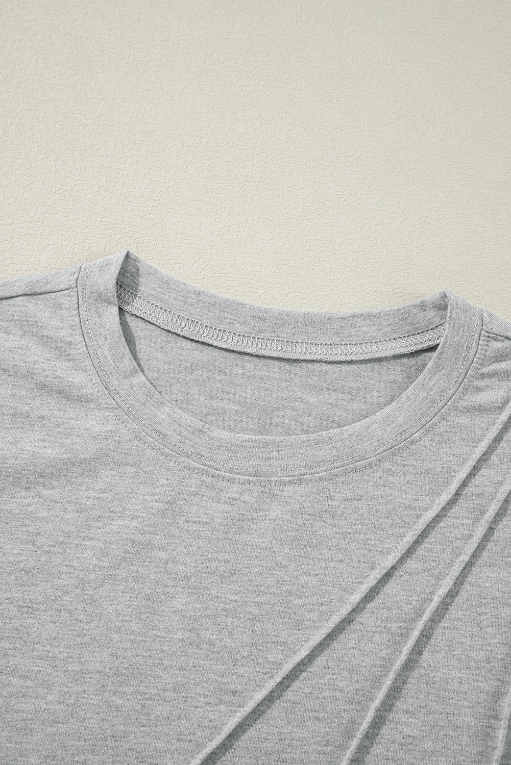 Crew Neck Pleated Tank Top | Gray