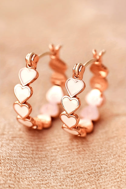 Heart Shape Plated Alloy Small Hook Earrings | White