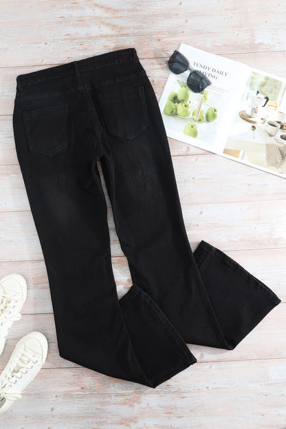 Wash Vintage Wide Leg Jeans | Black