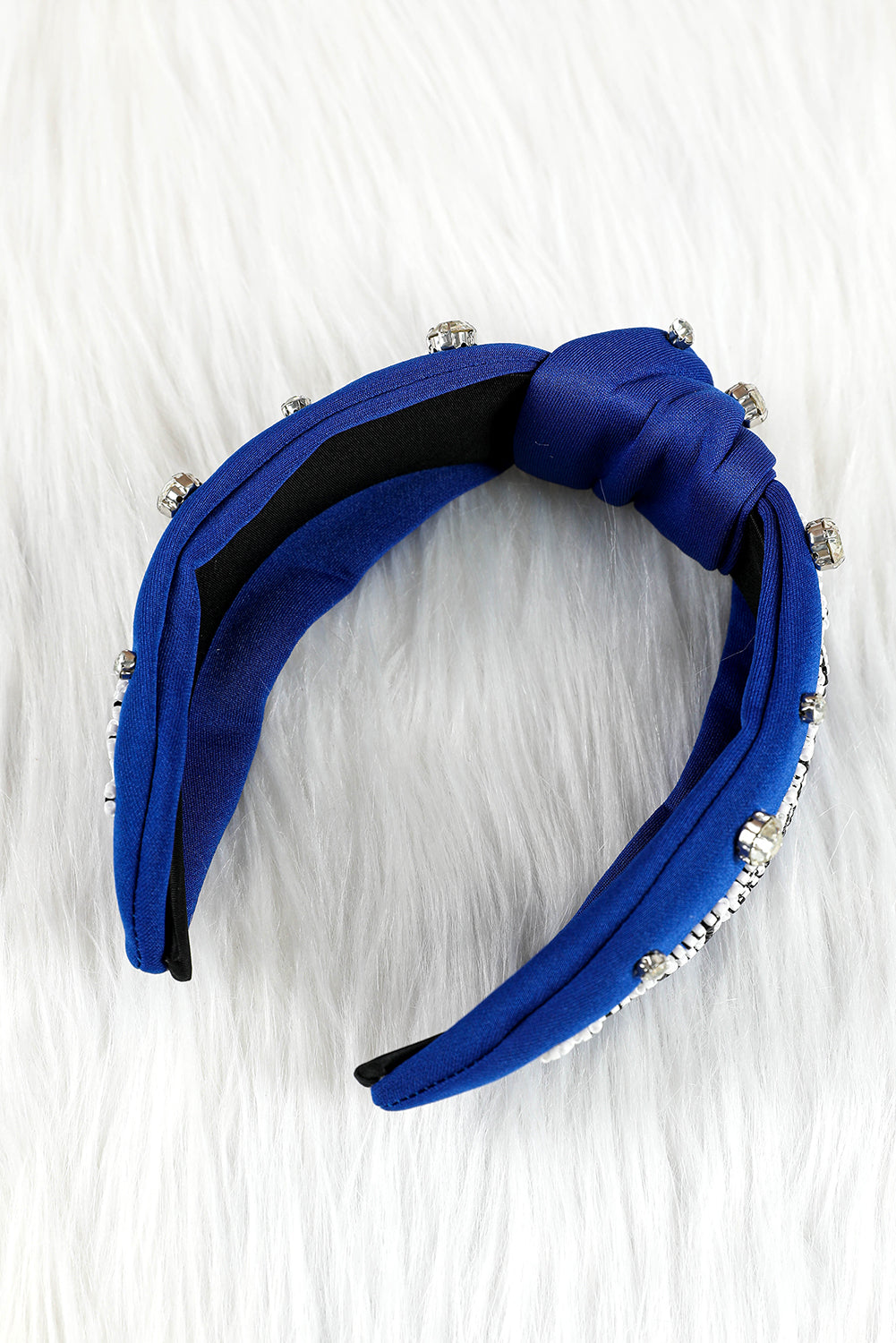 Game Day Rugby Football Season Diamond Knotted Headband | Dark Blue