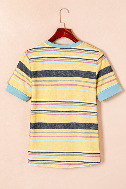 Multicolour s Crew Neck T Shirt | Stripe