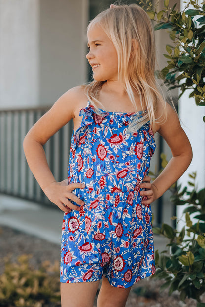 Girls' Sleeveless Romper | Blue