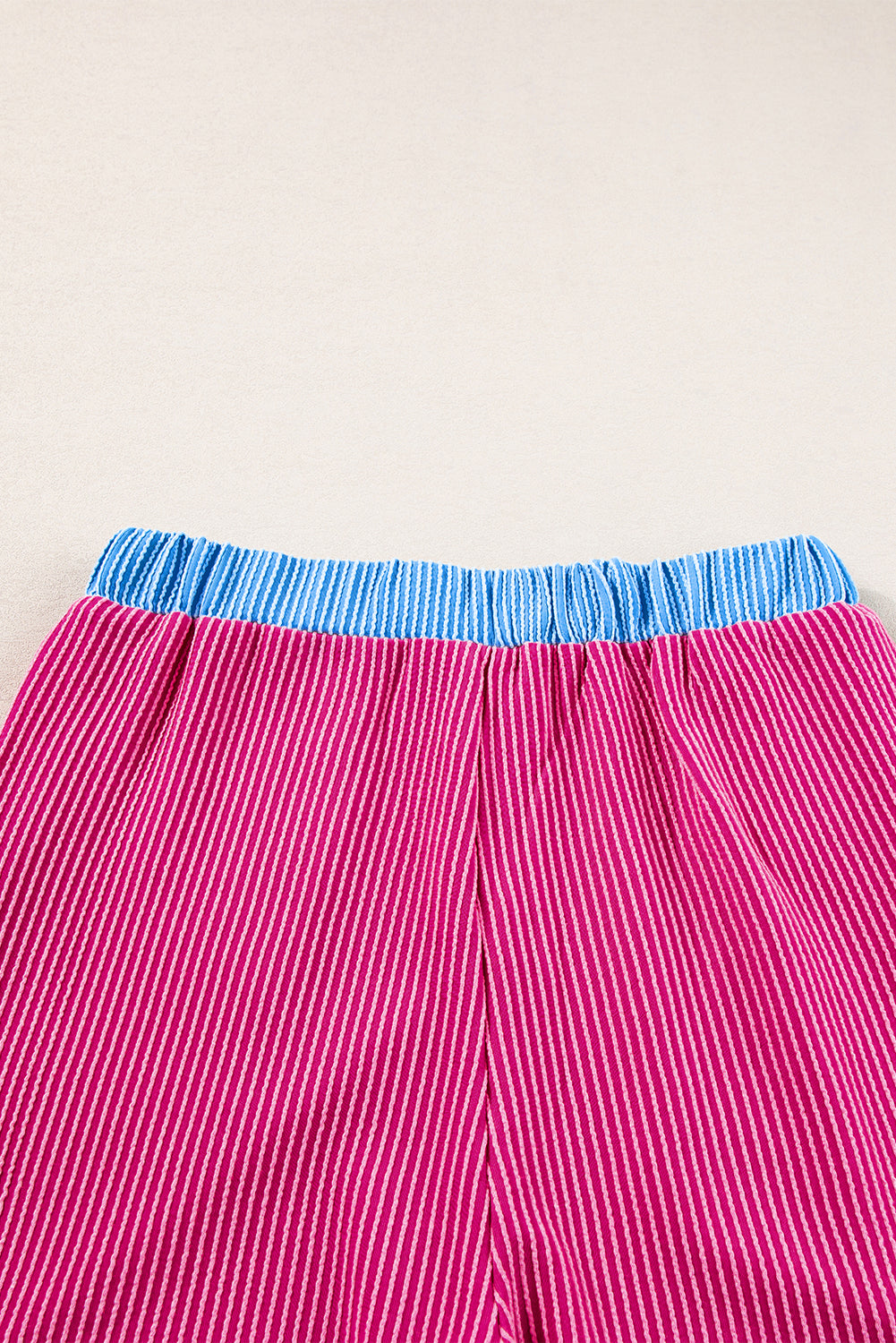 Corded Contrast Trim Sleeveless Top And Shorts Set | Bright Pink